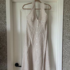 zara linen polka dot dress